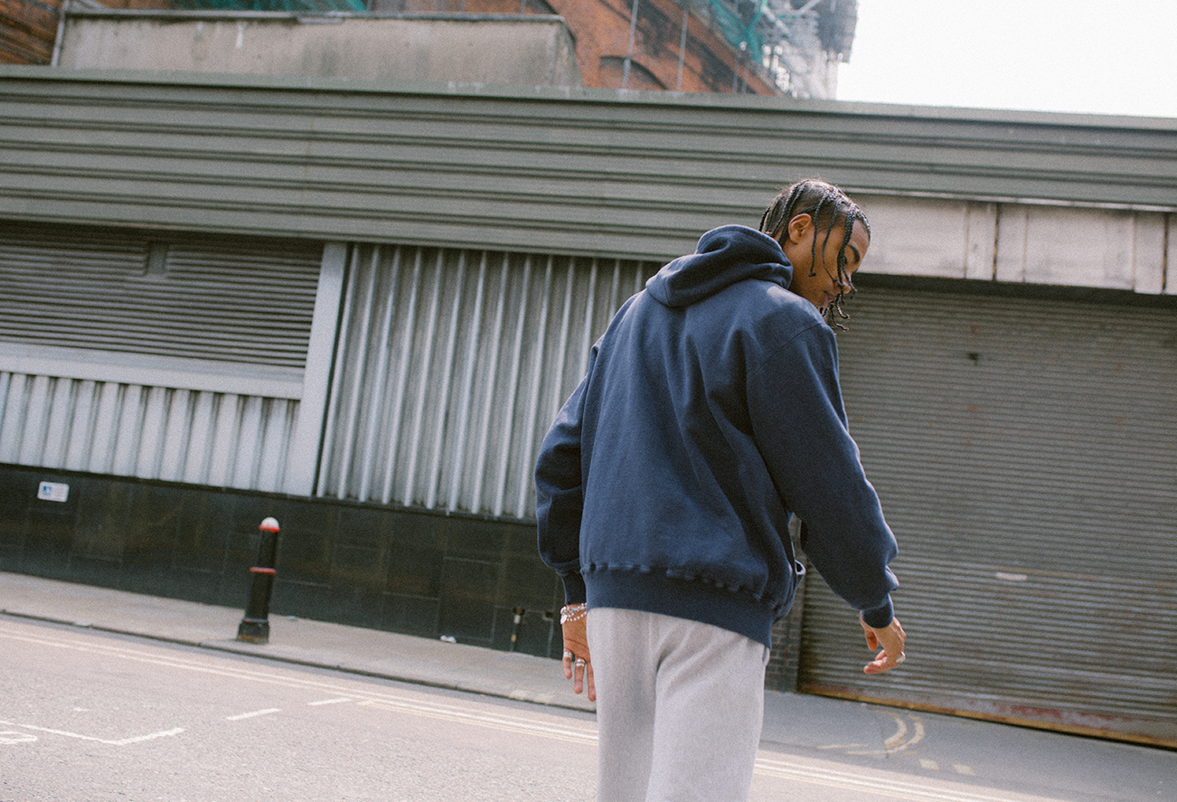 Cole Buxton Restock The Washed Blue Reversible Warm Up Hoodie