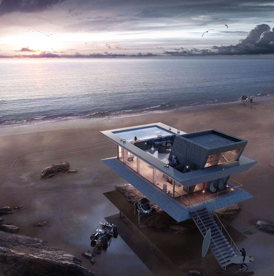 iMonolit Beach Housei Is a Futuristic Coastal Getaway OPUMO